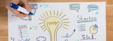 hand doodling about start-ups